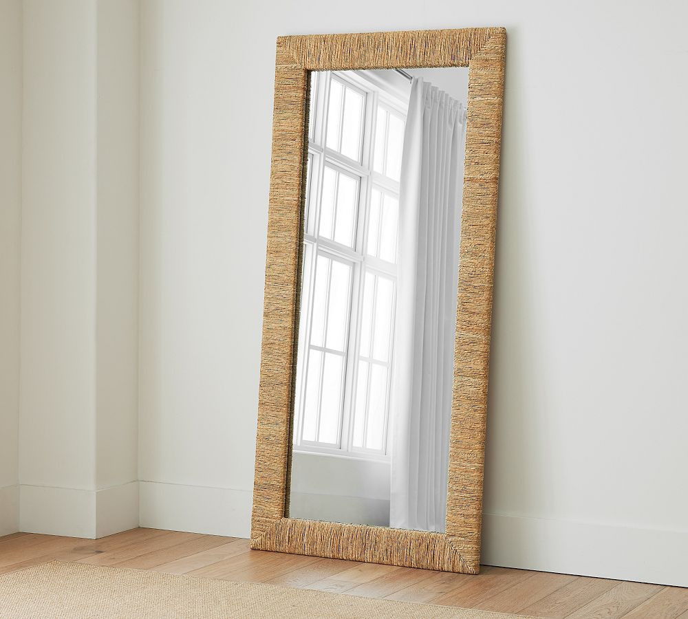 Malibu Handwoven Seagrass Floor Mirror | Pottery Barn (US)