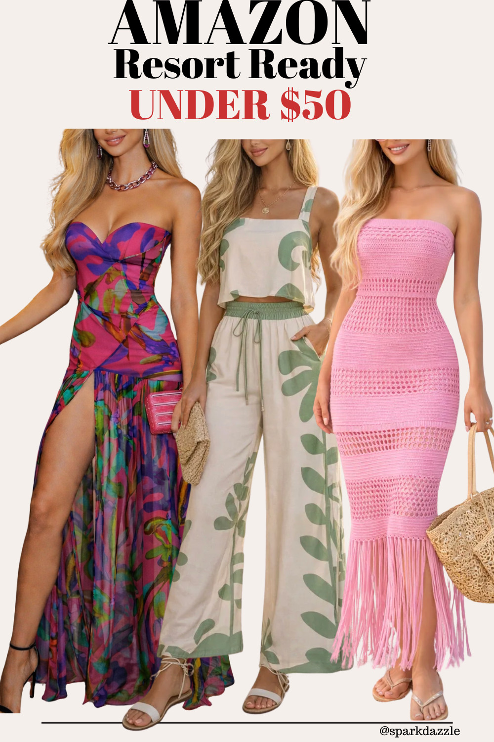 Cabo Resort Summer Dress Outfit 🌴✨

Turn heads on your Cabo vacation in this vibrant, tropical strapless maxi dress 🌺 The bold pink, green, and purple print gives effortless luxury resort vibes, while the high slit adds the perfect touch of glam. This is the ultimate statement dress for beach dinners, sunset cocktails, and summer getaways.

Lightweight, flowy, and eye-catching — this look is made for vacation photos, Pinterest boards, and warm nights by the ocean. Pair it with strappy heels, a chic clutch, and statement jewelry for that elevated resort aesthetic.

Perfect for:
• Cabo vacation outfits
• Resort dinner looks
• Tropical wedding guest dress
• Summer night glam
• Beachside cocktail hour

✨ Save this for your next vacation outfit inspo!

#cabovacation #cabostyle #resortwear #resortoutfit #summerdress #vacationoutfit #tropicalstyle #beachglam #maxidressstyle #vacationfashion #islandstyle #summeroutfits #weddingguestdress #tropicalvibes #luxurystyle #resortfashion #beachvacationlook #outfitinspo #pinterestfashion #amazonfashionfinds #colorfuldress #statementdress #travelstyle #summerstyleinspo #eveningresortwear 

 