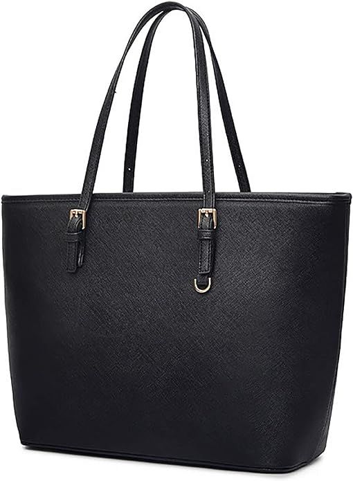 Fanspack Tote Bag for Women, Black Satchel Bag Handbag Fashion Handbags Tote Bag Shoulder Bag Top... | Amazon (US)