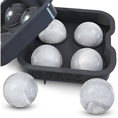 LuckJi Ice Cube Molds - Pack of 3 Ice Cube Trays Silicone Ice Cube Molds with Lid Funnel - Ice Ball  | Amazon (US)