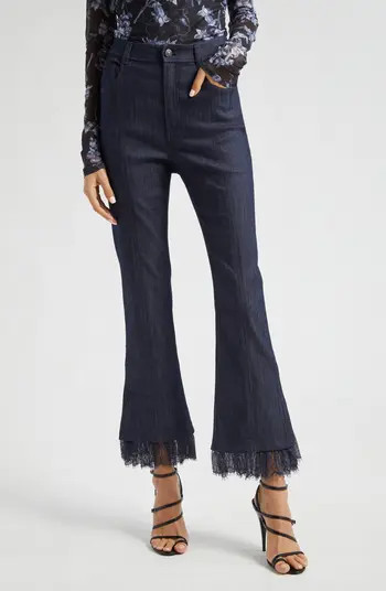 Maisie Lace Hem Denim Pants | Nordstrom