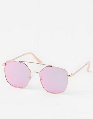 Aerie So Fly Angled Aviator Sunglasses | American Eagle Outfitters (US & CA)