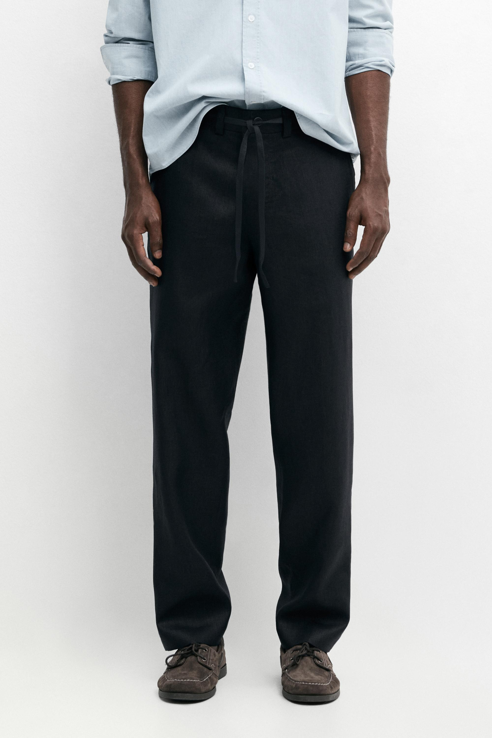 Hose aus 100 % Leinen mit Gummibund | Massimo Dutti DE