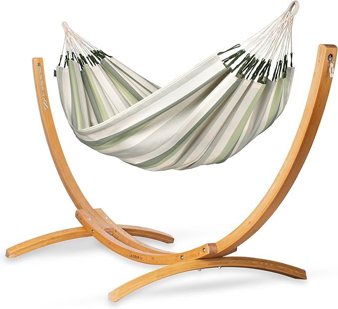 LA SIESTA® - Large Double Brisa Classic Hammock & Elipso Stand - Larch Wood Hammock Stand - Weat... | Amazon (US)