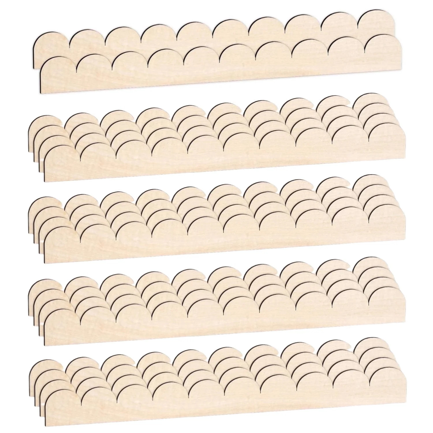 18 Pcs Unfinished Scalloped Wood Trim Molding Decorative Wooden Scalloped Trims Scalloped Wall Ed... | Walmart (US)