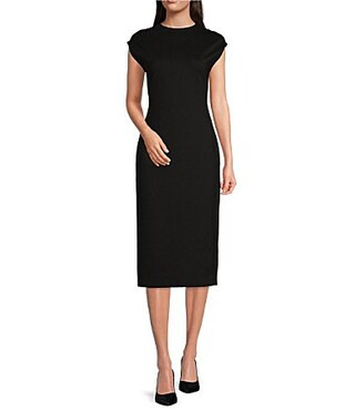 Calvin Klein Ponte Round Neck Cap Sleeve Sheath Dress - 4 | Dillard's