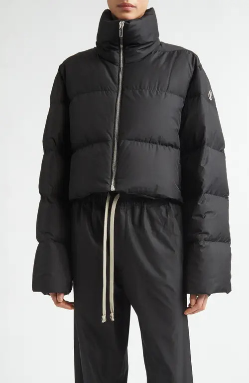 Moncler x Rick Owens Cyclopic Crop Down Puffer Jacket in Black at Nordstrom, Size 0 | Nordstrom