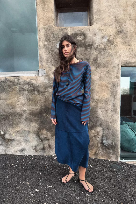 STRIPED LONG SLEEVE T-SHIRT | Zara US