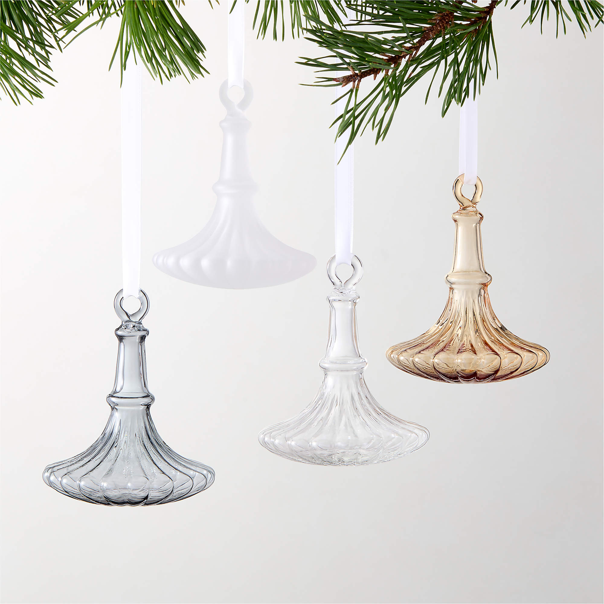 Glisten Multicolor Glass Christmas Tree Ornament Set of 4 + Reviews | CB2 | CB2