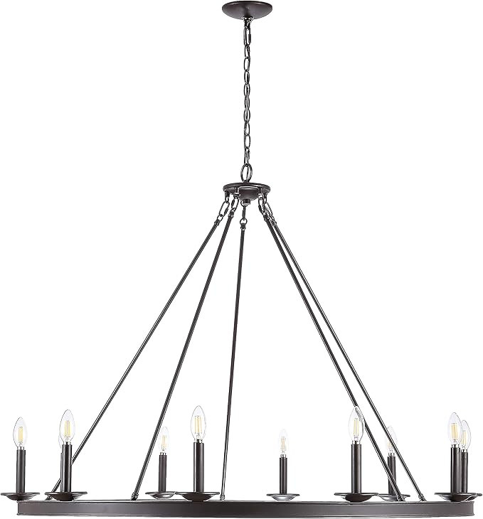 Safavieh CHA4017A Telta Oil-Rubbed Bronze 10-Light (LED Bulbs Included) Chandelier | Amazon (US)