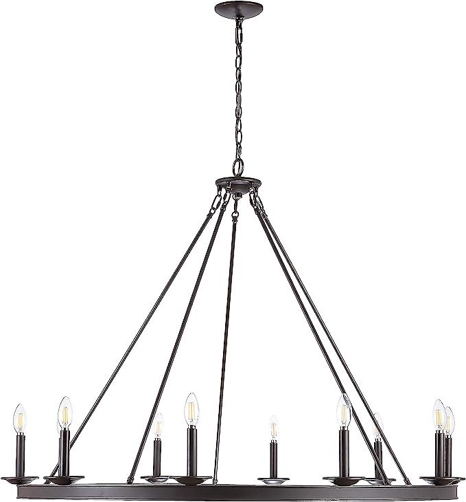 Safavieh CHA4017A Telta Oil-Rubbed Bronze 10-Light (LED Bulbs Included) Chandelier | Amazon (US)