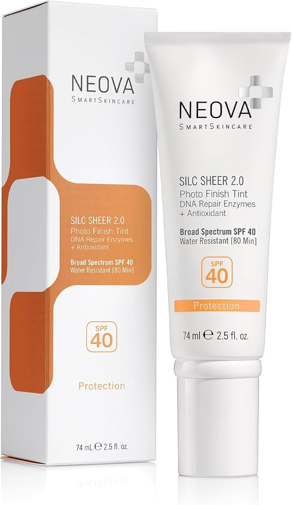 NEOVA SmartSkincare Silc Sheer 2.0 Tinted Sunscreen 2.5 fl oz | Broad Spectrum SPF 40 | Up To 80 ... | Amazon (US)