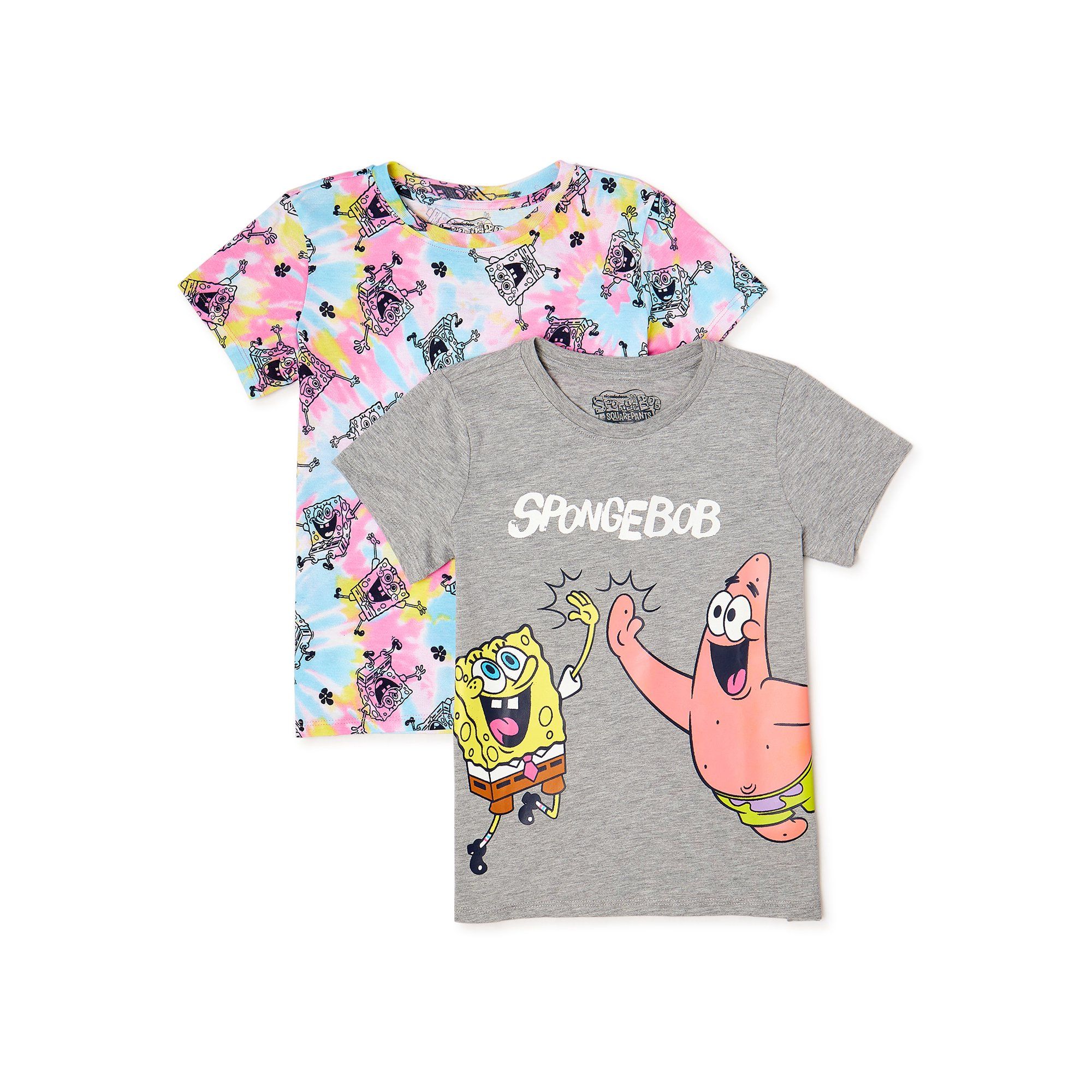 Spongebob Squarepants Girls Graphic T-Shirts, 2-Pack, Sizes 4-18 & Plus | Walmart (US)