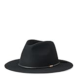 Brixton Men's Wesley Medium Brim Felt Fedora Hat, black, Large | Amazon (US)
