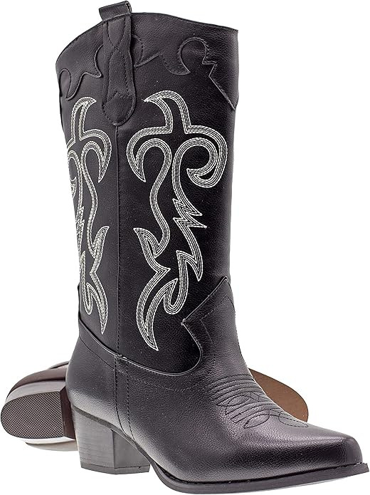 Canyon Trails Women's Classic Pointed Toe Embroidered Western Rodeo Cowboy Boots | Amazon (US)