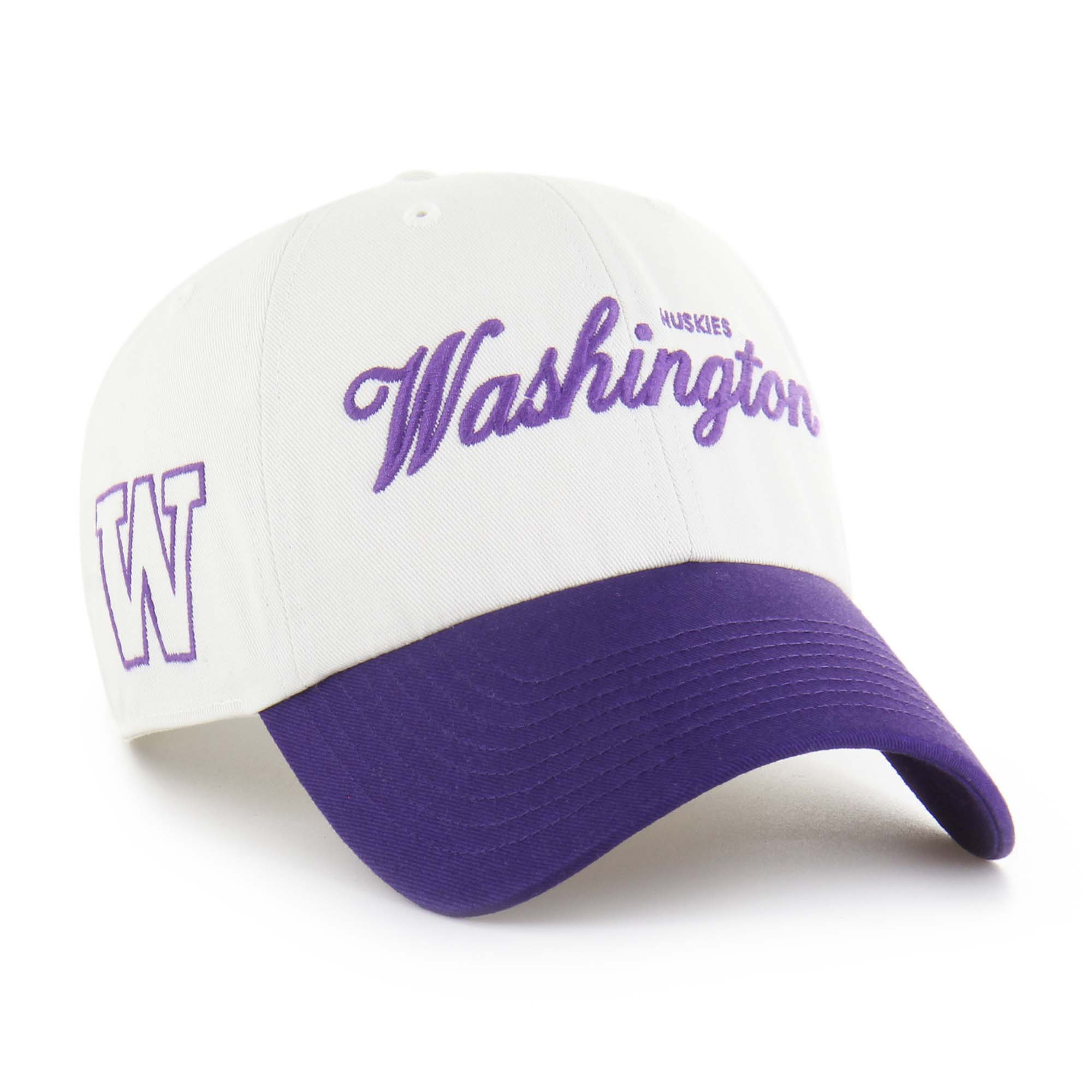 Men's '47 White Washington Huskies Contemporary Basics Foundation Clean Up Adjustable Hat | Fanatics