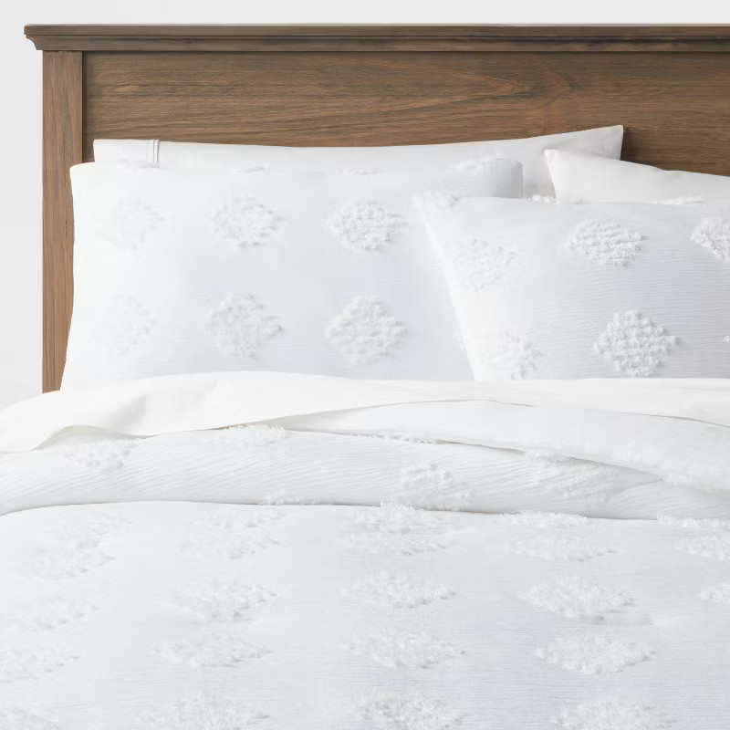Tufted Diamond Crinkle Comforter & Sham Set - Threshold™ | Target