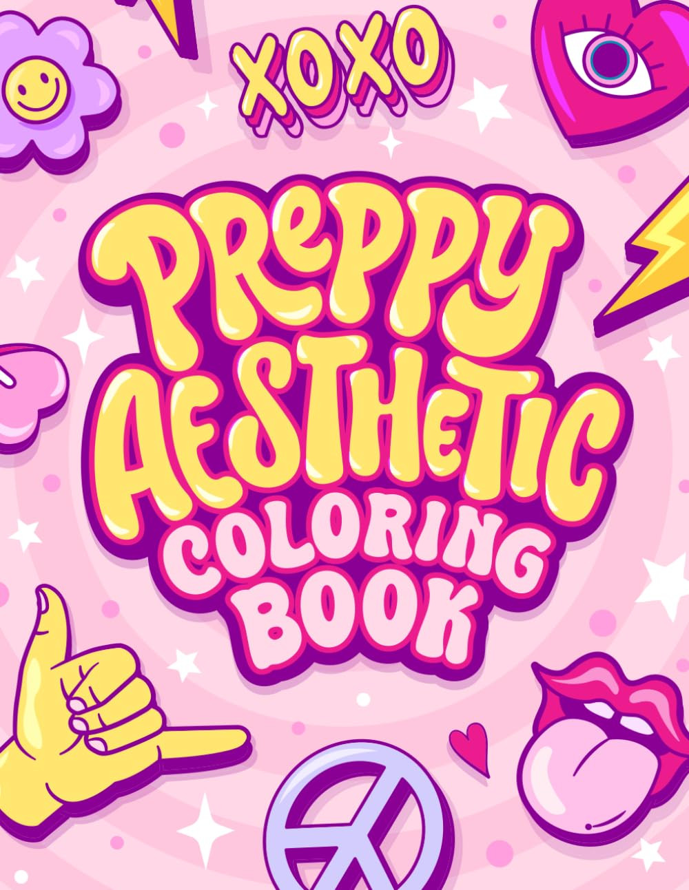 Preppy Aesthetic Coloring Book: 50 Pages Cute Trendy Groovy Preppy Style Coloring for Teen and Tw... | Amazon (US)