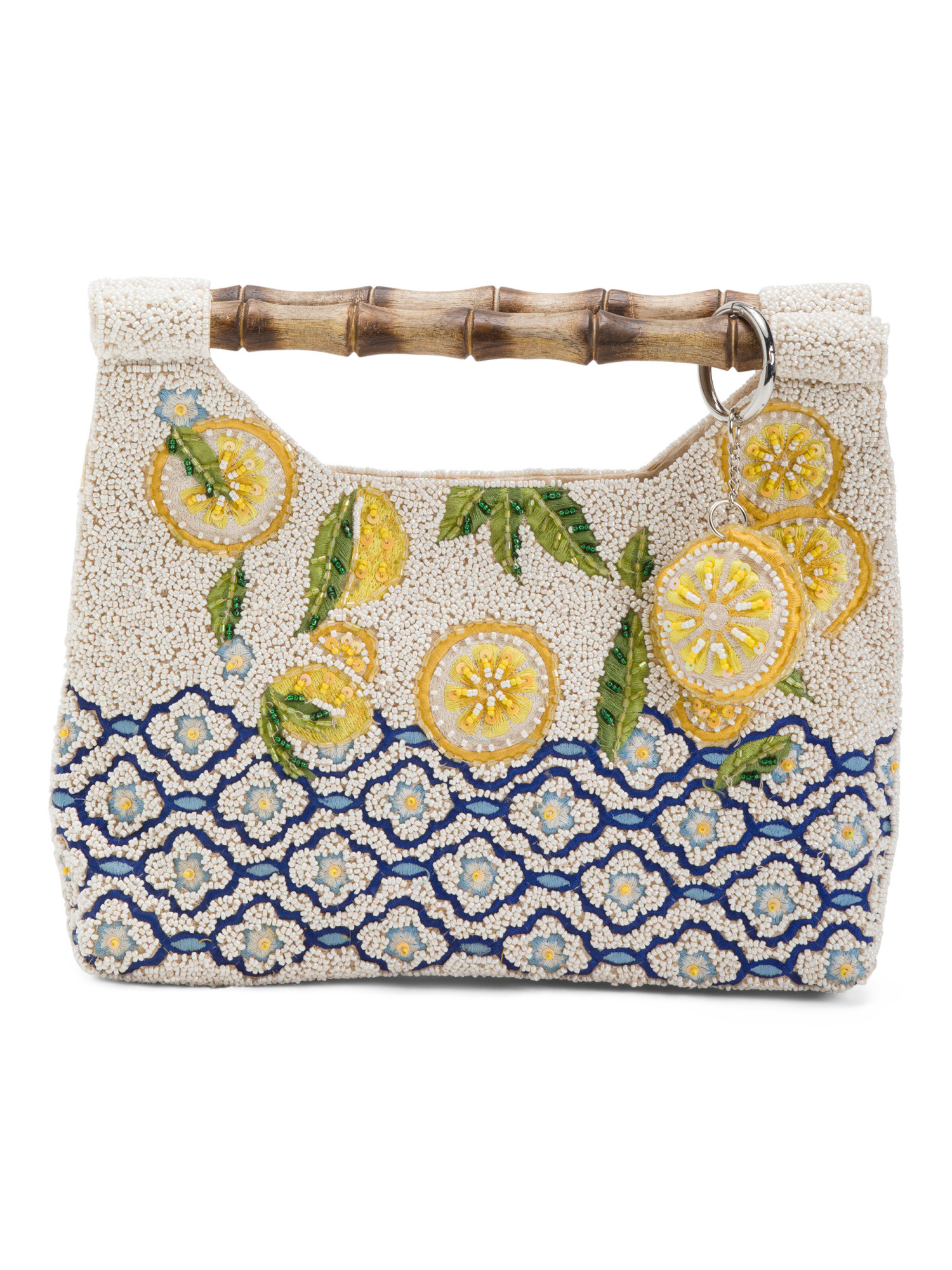 Beaded Lemon Wave Flap Handbag | TJ Maxx