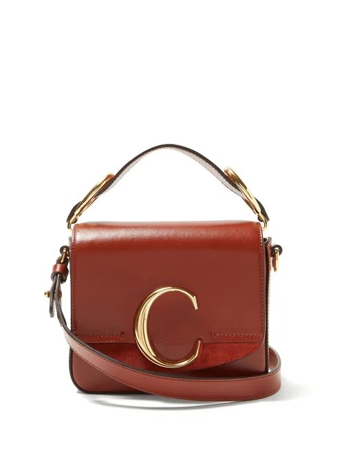 Chloé - Mini C Leather And Suede Crossbody Bag - Womens - Brown | Matches (US)