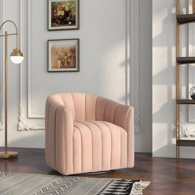 Annelotte Upholstered Swivel Barrel Chair | Wayfair North America