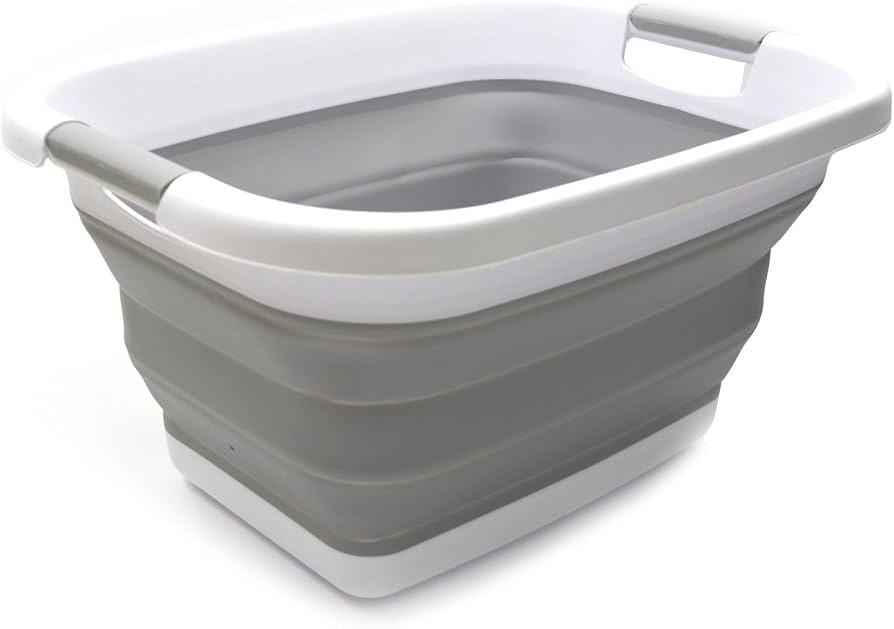 SAMMART 25L Zusammenklappbarer Wäschekorb / -wanne - faltbarer Aufbewahrungsbehälter/Organizer ... | Amazon (DE)