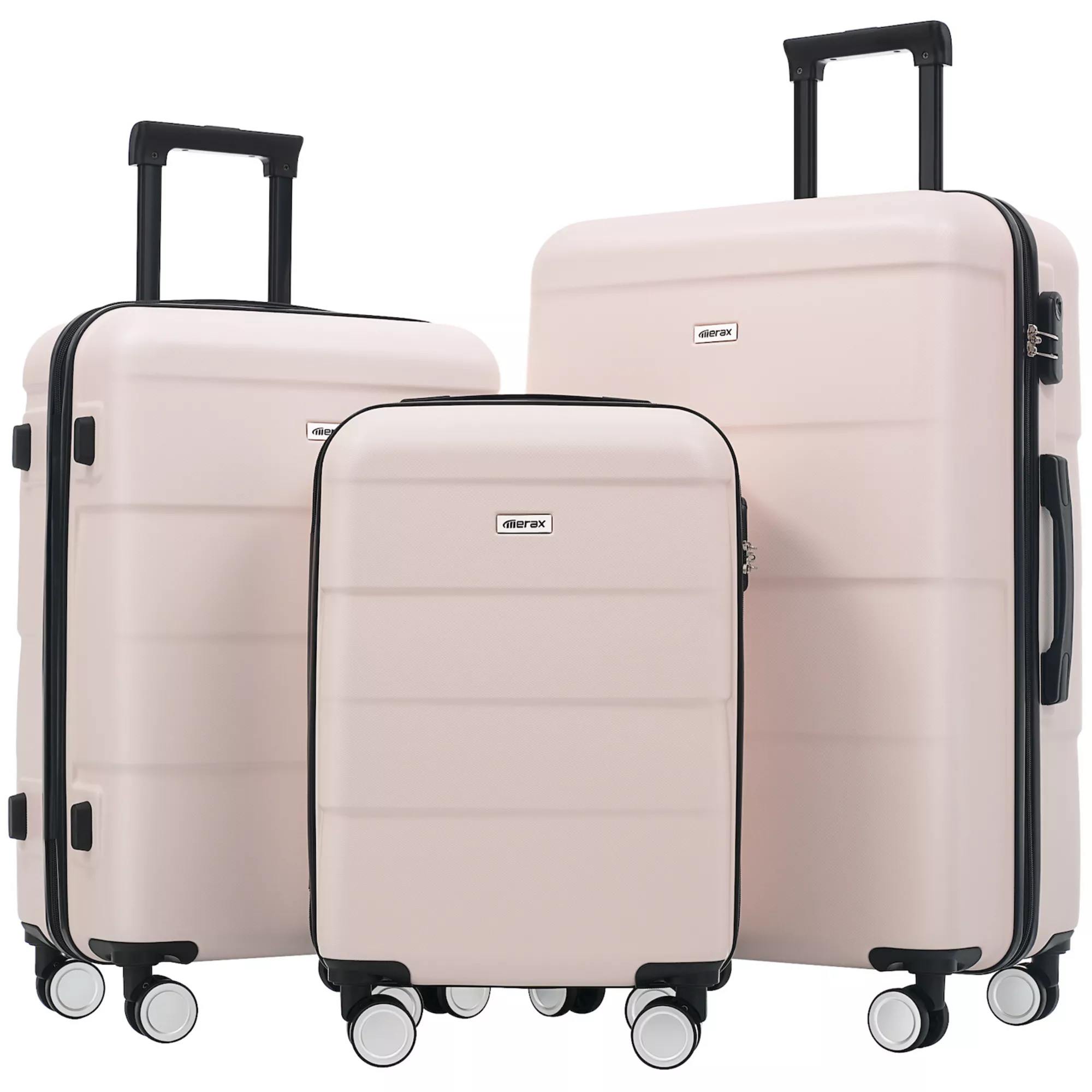 Merax Hardshell Luggage Sets 3 Piece Double Spinner Wheels Suitcase with Handle Password Lock | Kohl's
