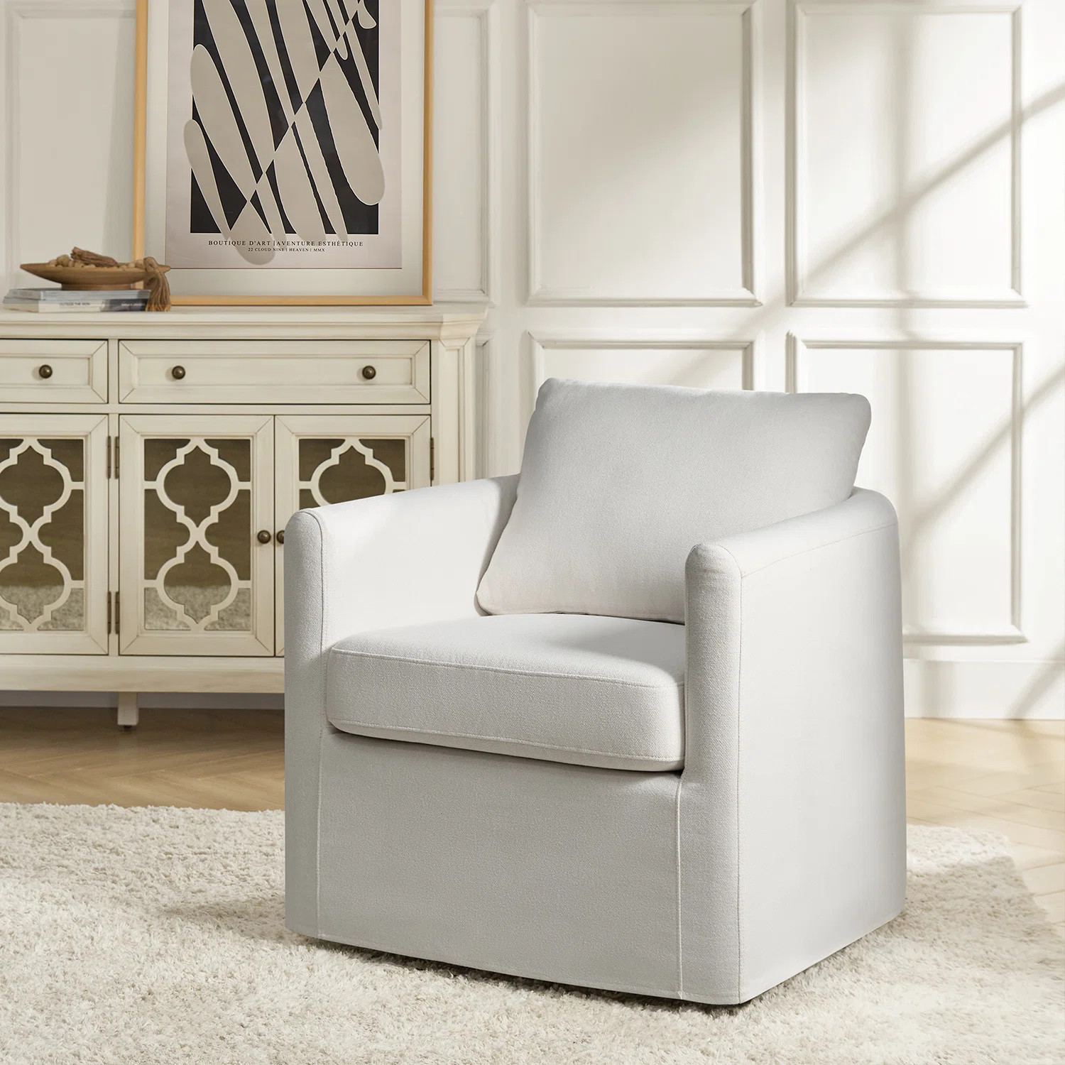 Latitude Run® Nicha Modern Slipcovered 360-Degree Swivel Chair | Wayfair | Wayfair North America