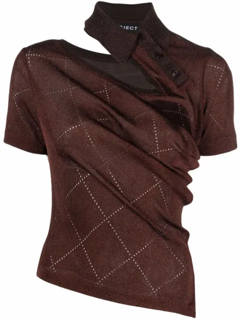 twisted double-collar T-shirt | Farfetch Global