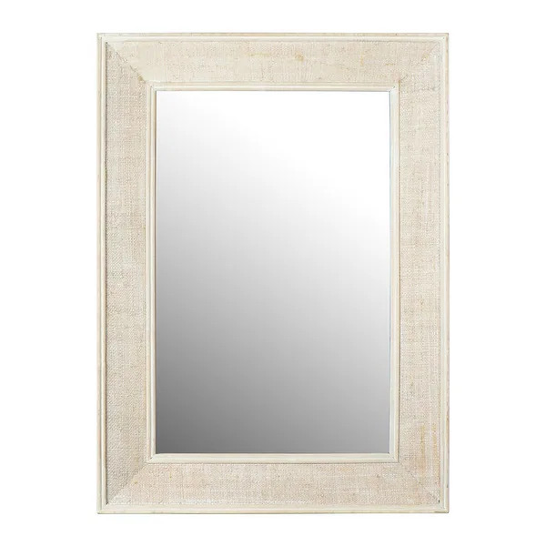 Rectangle Wall Mirror with Rattan Detail, White Wash - White Washed - Bed Bath & Beyond - 3485697... | Bed Bath & Beyond