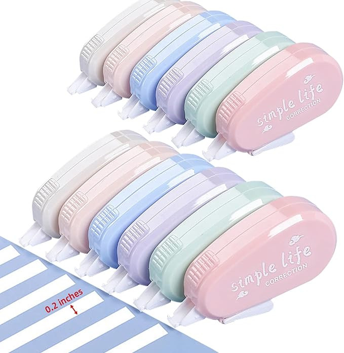 12 Pack Macaron Color Correction Tape, 0.2 x 197 inch, Instant Corrections, Easy to Use Applicato... | Amazon (US)