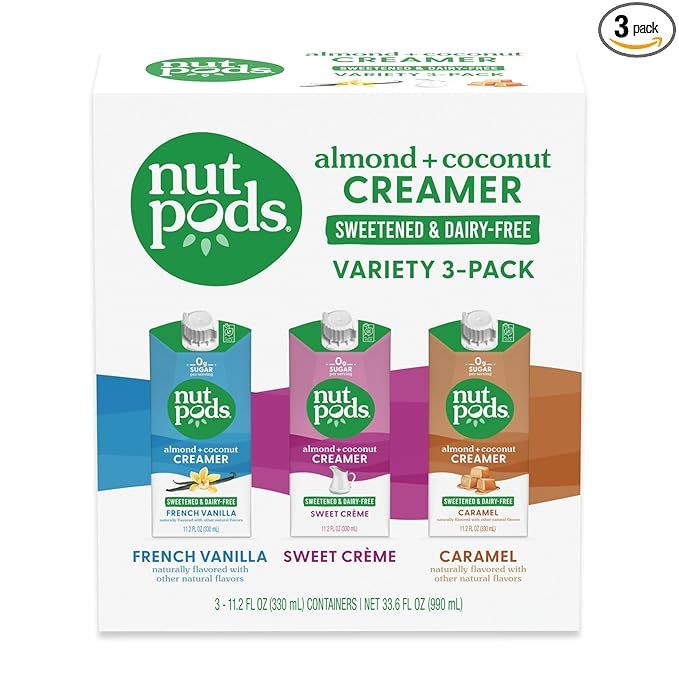 nutpods Keto-friendly Variety 3 Pack Sweetened coffee creamer, Zero-Sugar, 5 Calories per serving... | Amazon (US)