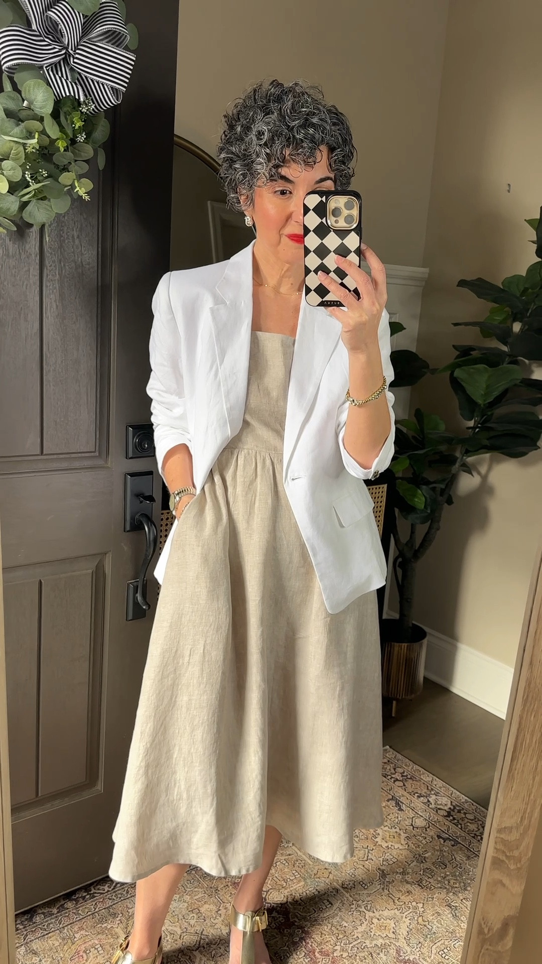 Office ready in @Quince 
.
Wearing a small in dress. It’s fully lined, side zip and bra friendly! 
.
Wearing a Medium in blazer. It’s fully lined, 100% beautiful linen, inside pocket. It’s beautiful! 
.
#quincepartner #liketkit #shopltk

#LTKSeasonal