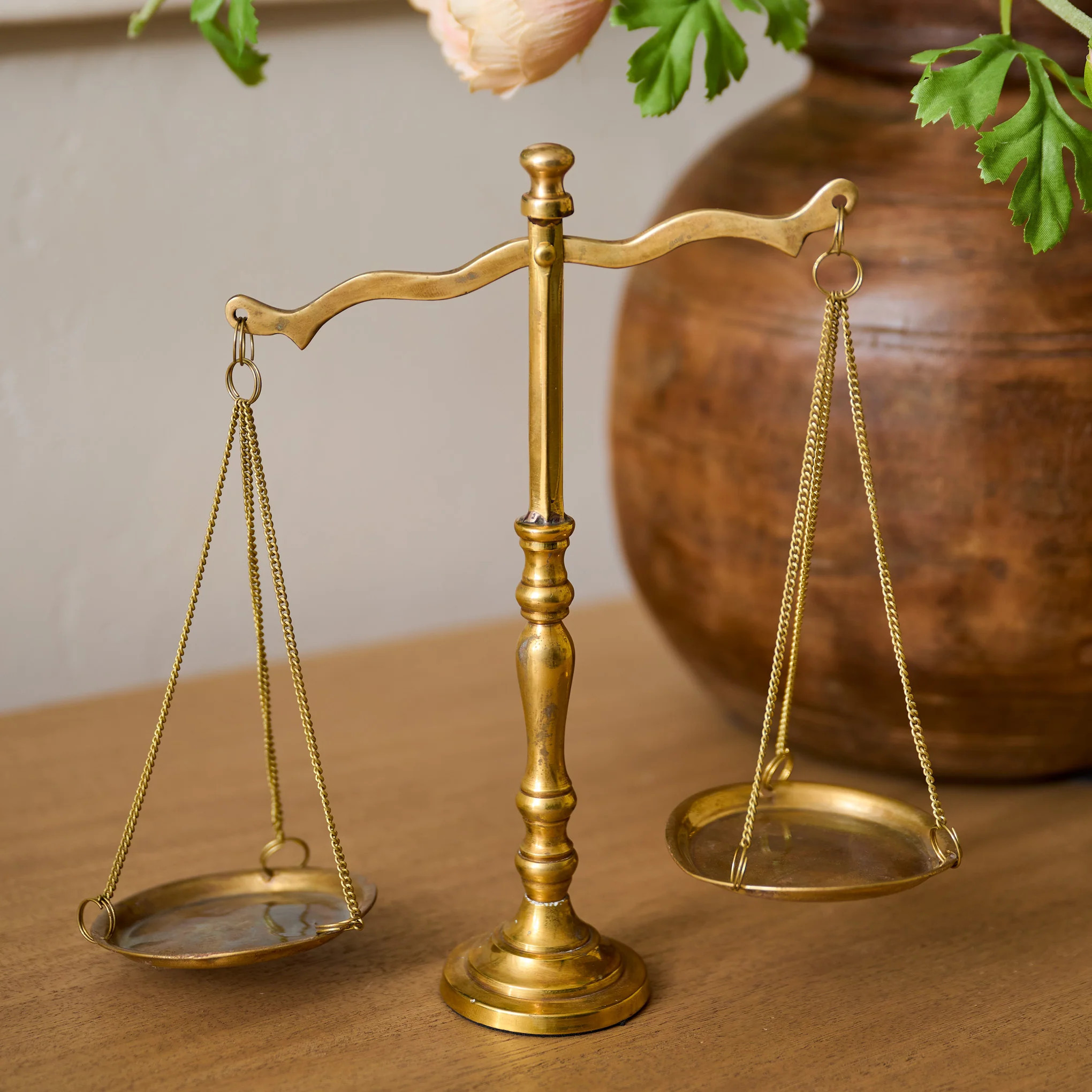 Solid Brass Bookshelf Scale | Magnolia