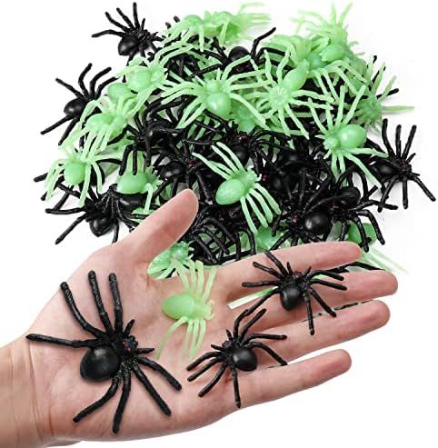 Laivomda 60 Pcs Plastic Spiders for Halloween Decorations & Party Decors, Realistic Spiders Bulk Fak | Amazon (US)
