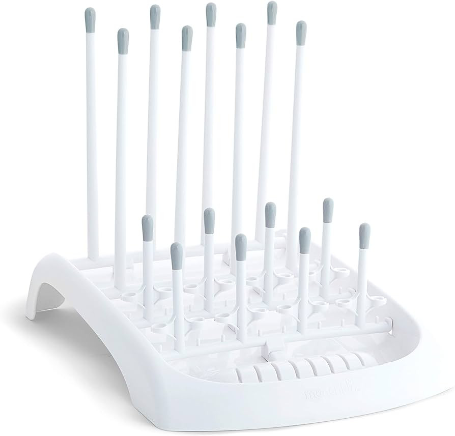 Munchkin Fold Baby Bottle Drying Rack - Compact Design Folds Flat for Easy Storage, White/Grey | Amazon (US)