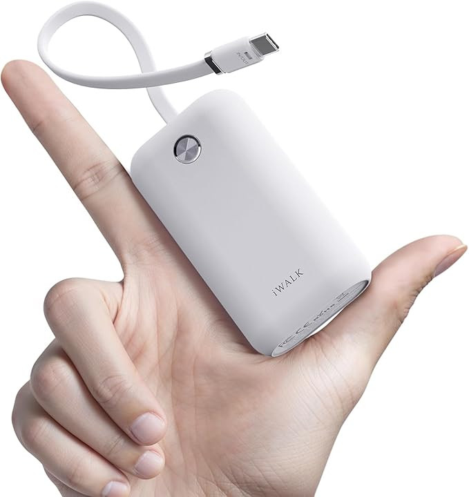 iWALK Mini Portable Charger 10,000mAh, 22.5W USB-C Fast Charging Power Bank with Built-in Cable, ... | Amazon (US)