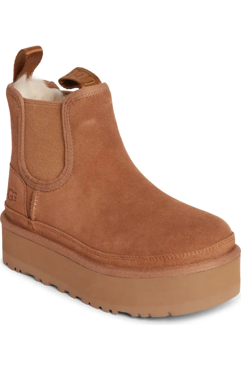 UGG® Kids' Neumel Water Resistant Genuine Shearling Platform Chelsea Boot | Nordstrom | Nordstrom