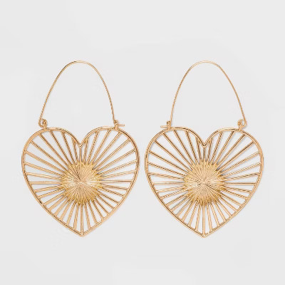 SUGARFIX by BaubleBar Heart Statement Earrings - Gold | Target
