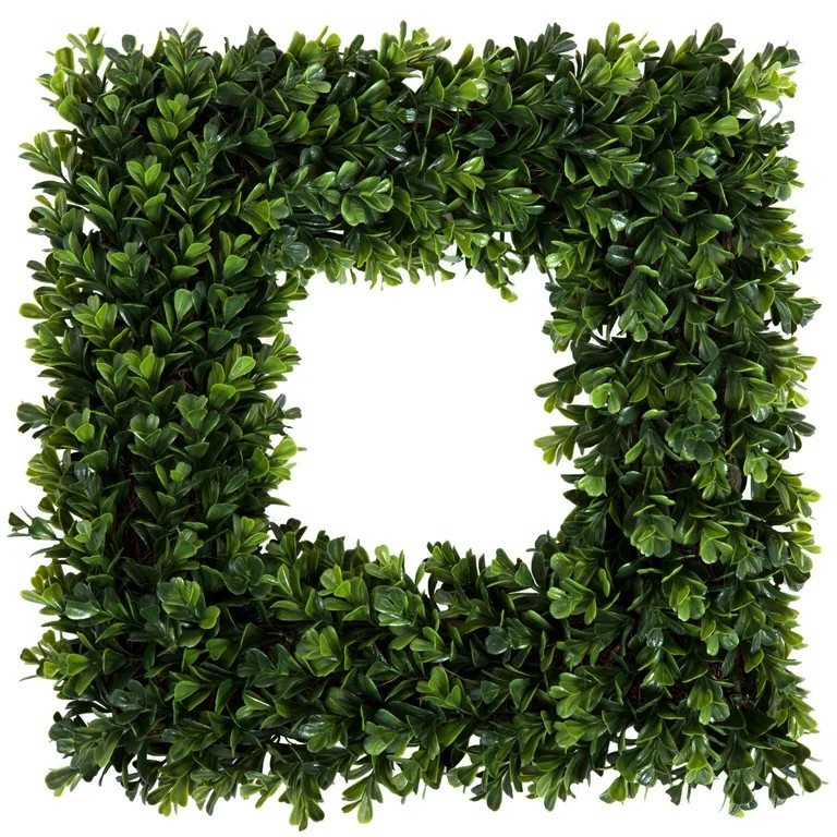 Pure Garden 16.5-Inch Indoor/Outdoor Artificial Greenery Boxwood Wreath for Frontdoor, Summer/Spr... | Walmart (US)
