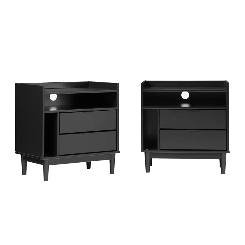 Gheorghe Solid Wood Nightstand (Set of 2) | Wayfair North America