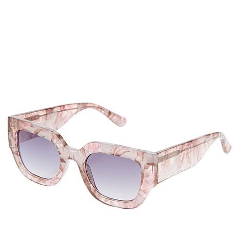 Bethenny Thick Square Sunglasses with Case and Cleaning Cloth - 20351580 | HSN | HSN
