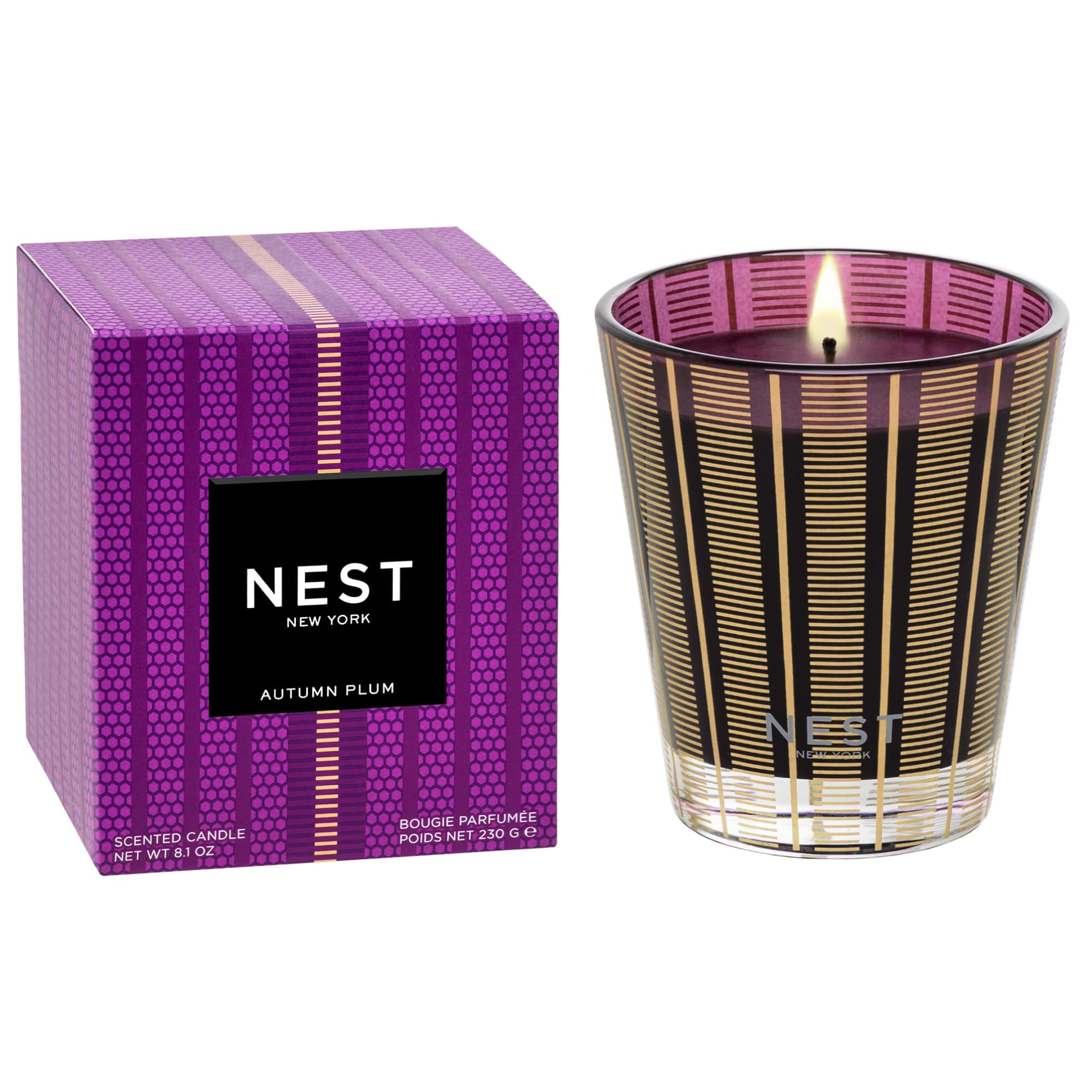 NEST New York Scented Classic Candle, Autumn Plum - 8.1 oz - Up to 60-Hour Burn Time - Reusable G... | Amazon (US)
