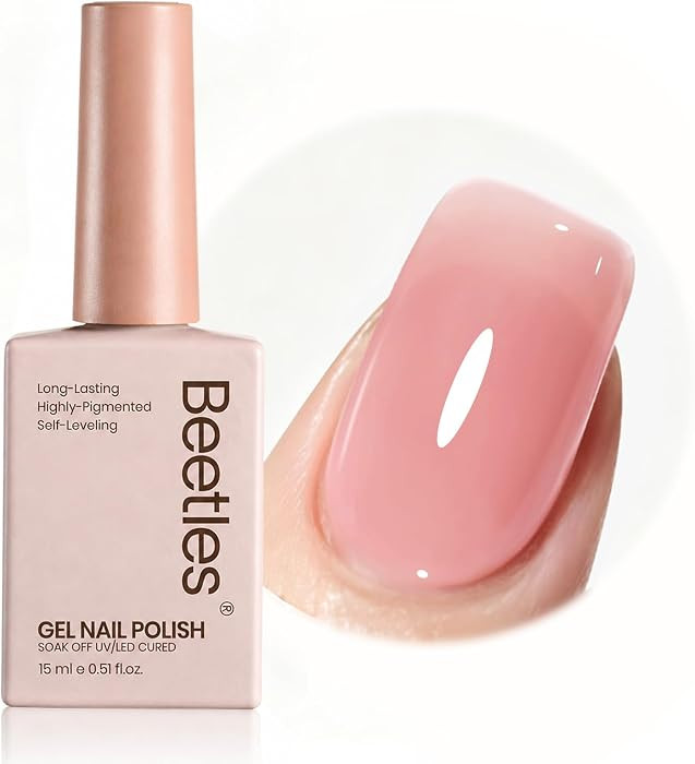 Beetles Nude Pink Gel Nail Polish - 15ml Jelly Neutral Nude Gel Polish Base Color Nail Concealer ... | Amazon (US)