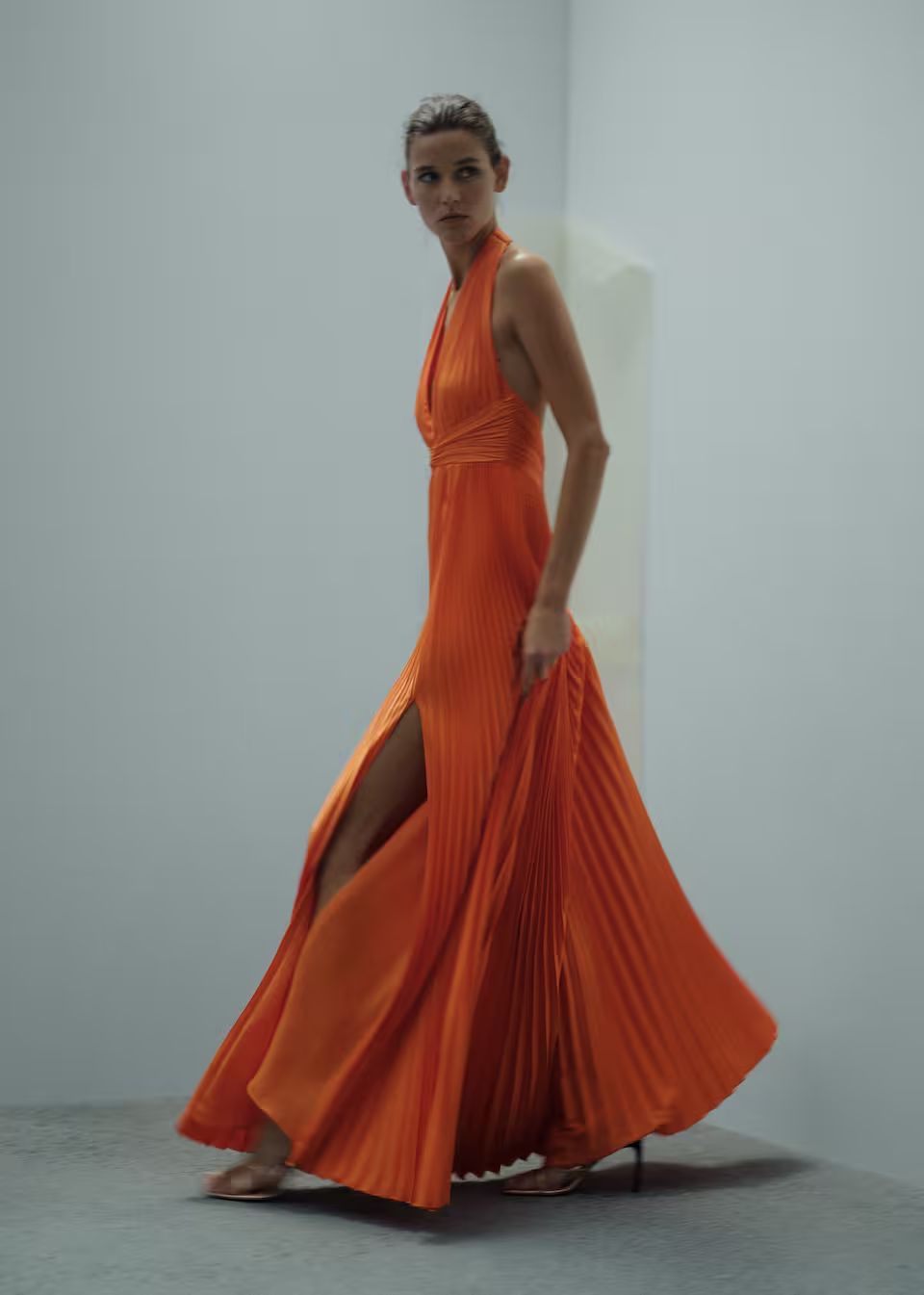 Pleated dress with knot detail -  Women | Mango USA | MANGO (US)