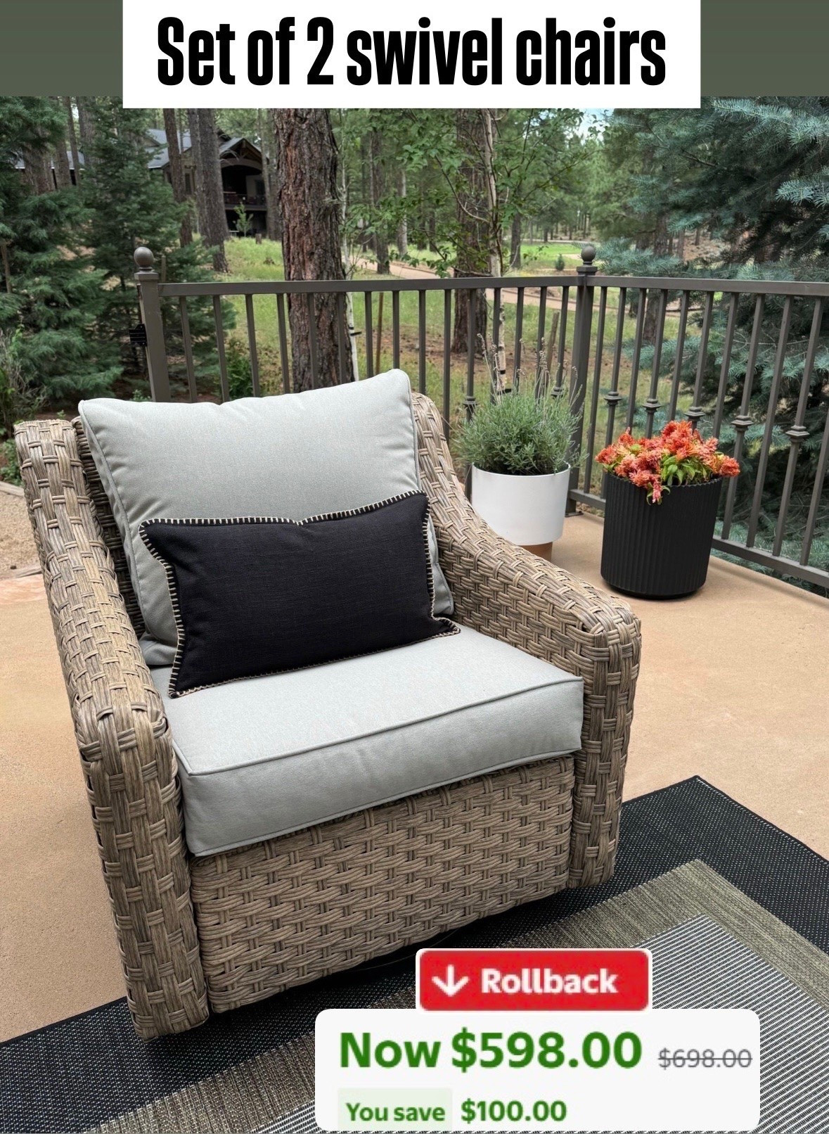 Our flagstaff swivel chairs are on sale - save $100, they come as a set!

#LTKSeasonal #LTKHome #LTKSaleAlert