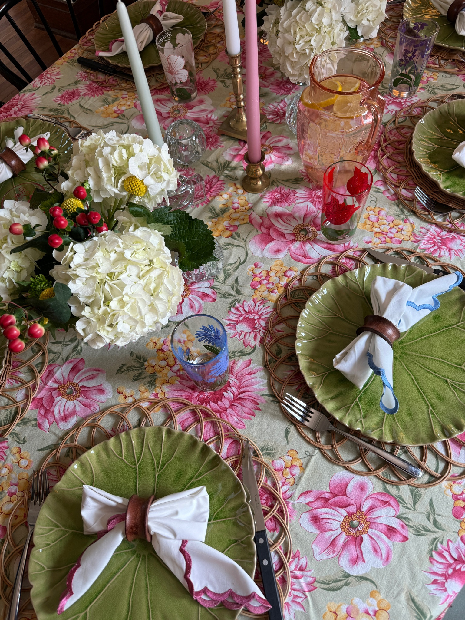Summer tablescape with an Anthropologie dupe napkin! 

#LTKFindsUnder50 #LTKSeasonal #LTKHome