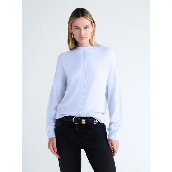 Scoop Women’s Cashmere Wedge Sweater, Lightweight, Sizes XS-XXL | Walmart (US)