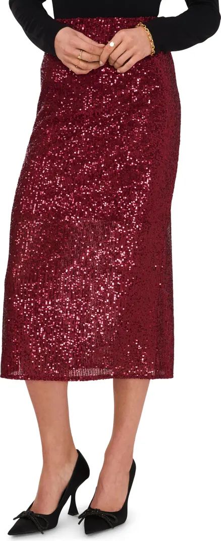 Vince Camuto Sequin Slit Hem Midi Skirt | Nordstrom | Nordstrom