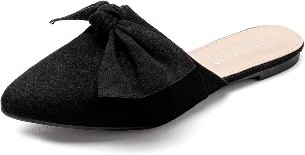 SANDALUP Mules Women Shoes w Pointed Toe and Elegant Bowknot | Amazon (US)